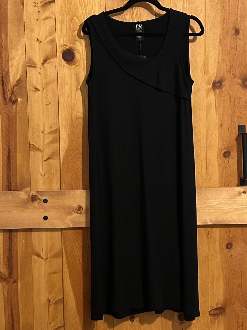 NWT PURE ESSENCE SLEEVELESS BLACK MIDI DRESS SMALL/PETITE